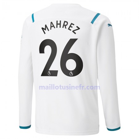 Maillot de Foot Manchester City Riyad Mahrez 26 Extérieur 2021-22 Manches Longues